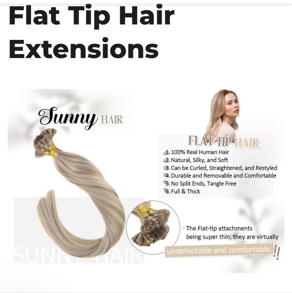 Ash Blonde Flat Tip 14" Extensions, 50 grams